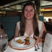 Krista with some alligator fritters. You have to try some new food whenever you go on a cruise!