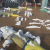 They must have been hard at work making towel animals to cover the entire lido deck!